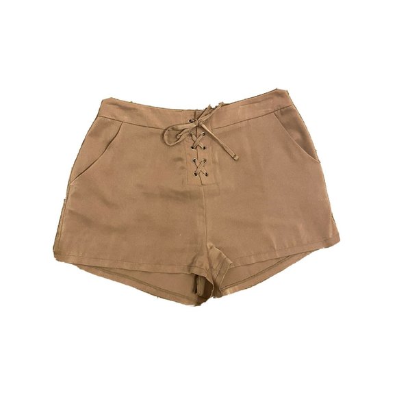 Forever 21 Pants - Forever 21 M Pink Blush Creme Tie Up Lace Preppy Dainty Shorts With Pockets